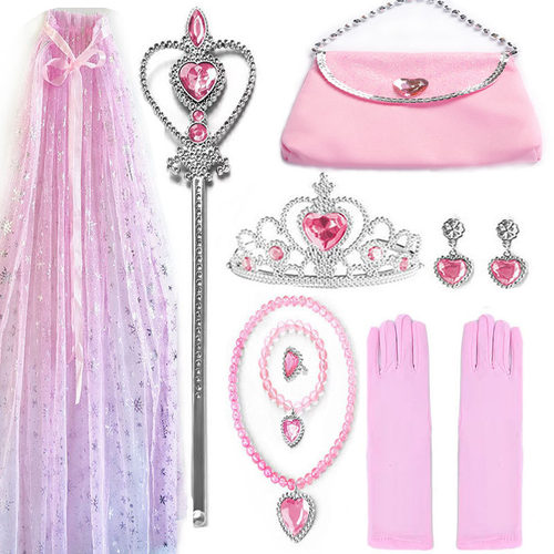 冰雪奇缘头饰女童公主皇冠套装儿童手链魔法棒项链手套艾莎发箍王