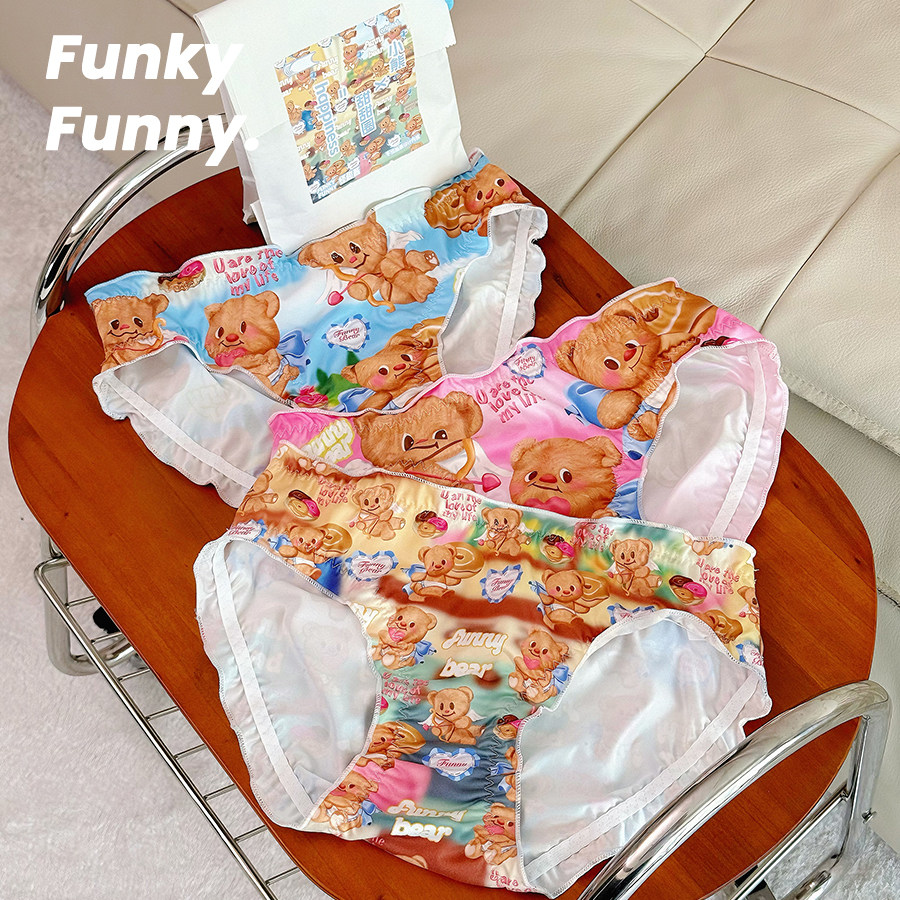 怪趣酱插画日系可爱甜点学生印花内裤ins风花边纯棉内裆舒适包臀,女士内衣/男士内衣/家居服,女三角裤,淘宝优惠券,粉丝福利购,淘宝优惠卷