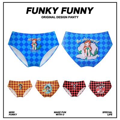 怪趣美人鱼原创手绘可爱内裤