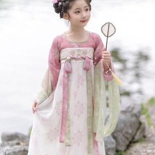 汉服女童连衣裙古风演出服纱裙长款 演出服练功 古典舞团体2025新款