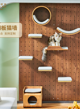 Homeaire 猫爬架家用洞洞板墙壁式猫架不占地猫窝大猫木爬架一体