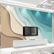 简约现代3D立体海浪沙滩电视背景墙壁纸客厅沙发卧室波浪壁画墙纸