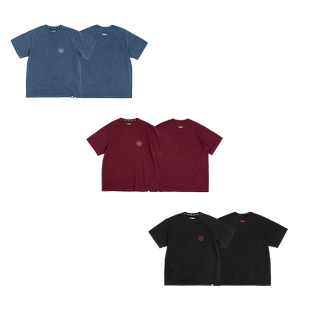 圣山服饰原创设计水洗做旧T恤宽松中性版型春夏潮流圆领短袖纯色