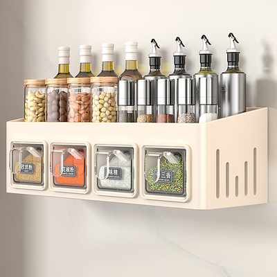厨房调料置物架不锈钢壁挂式调味品组合套装盐调味罐收纳盒免打孔
