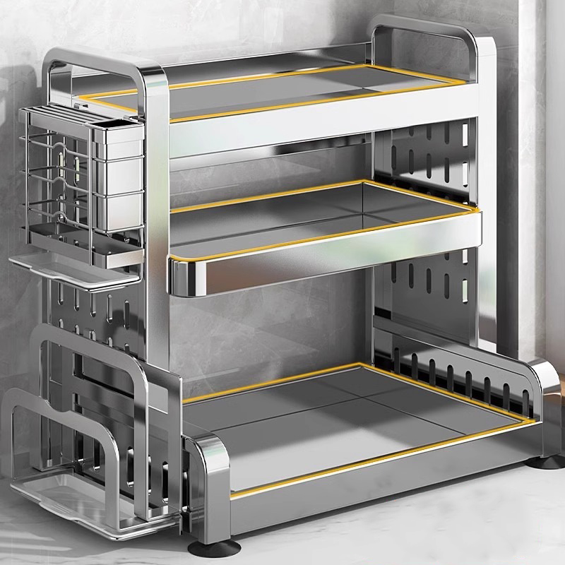 厨房调料品置物架不锈钢多功能