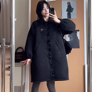 法式珊瑚绒睡衣睡袍女款冬季三层夹棉加绒加厚高级感可外穿棉袄