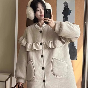 法式珊瑚绒睡衣睡袍女款冬季三层夹棉加厚加绒高级感可外穿家居服