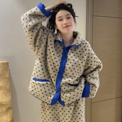 韩国羊羔绒珊瑚绒睡衣女