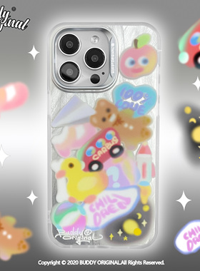 BUDDY原创童日幻想油漆画适用苹果14pro新款iphone16promax手机壳13高级12软壳15promax小众ins可爱