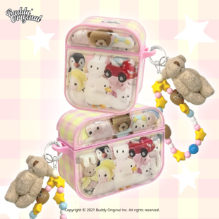 BUDDY原创公仔家族适用airpodspro3代耳机保护套可爱卡通1 2代苹果pro二代耳机壳软壳带挂件airpods4耳机套