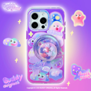 BUDDY原创荧光紫色喷漆画磁吸适用iphone16promax手机壳小众新款 苹果15promax保护套13高级14pro小众ins