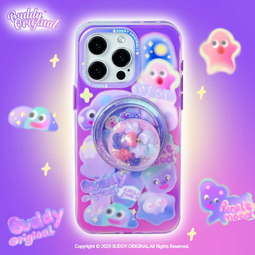 荧光紫色画适用iPhone16手机壳