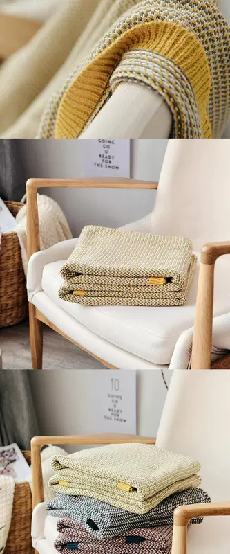 Chăn lông đơn giản bóng đan dòng chăn bông Bắc Âu rắn màu len điều hòa không khí sofa giải trí chăn - Ném / Chăn