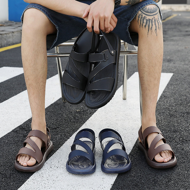 SANDALS MENS SUMMER WEAR 2024 NEW TRENDY BRAND ANTI-SLIP DUAL-PURPOSE SANDALS ARE FASHIONABLE CASUAL WEARABLE SUMMER SLIPPERS