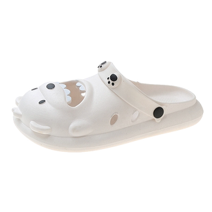 包头凉鞋女夏季外穿可爱卡通小熊洞洞鞋厚底下雨天穿的防滑凉拖鞋