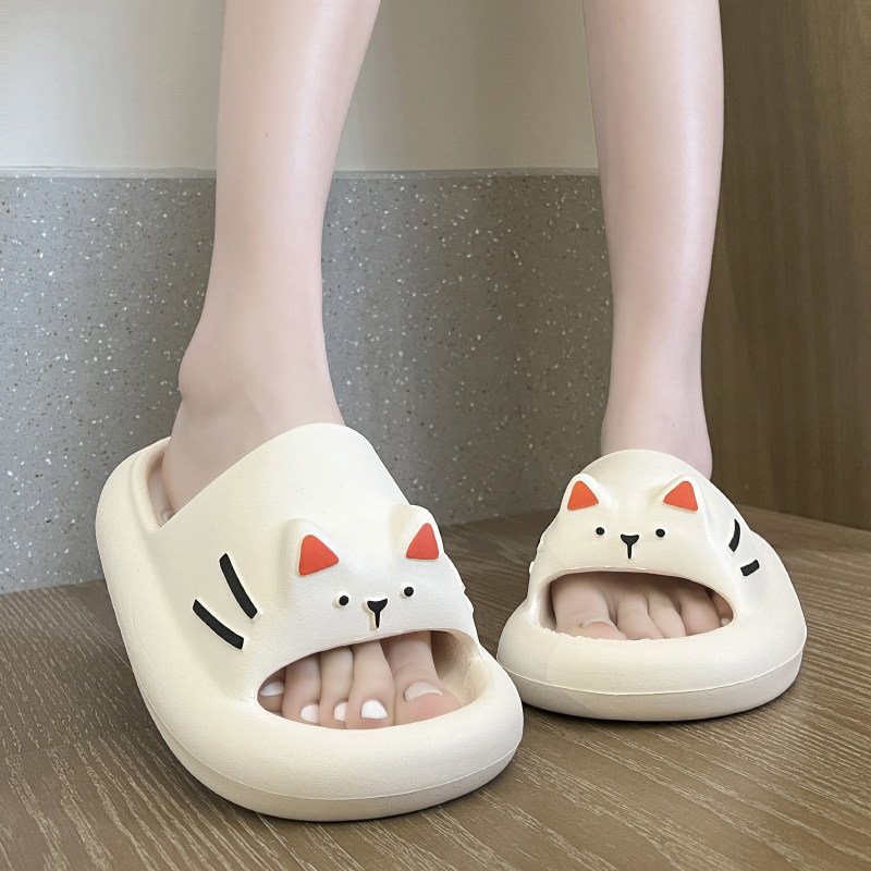 凉拖鞋女外穿夏季可爱猫咪厚底踩屎感拖鞋室内办公室防滑软底凉拖