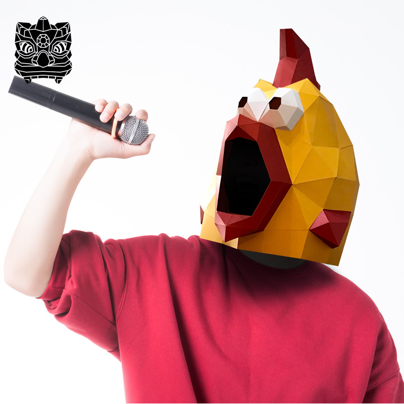 万圣节尖叫鸡头套创意化妆舞会派对舞台动物cos搞笑 全脸面具男女