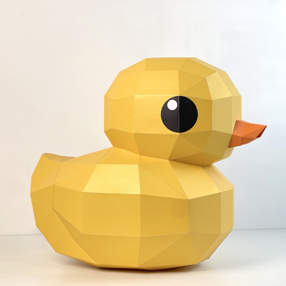 可爱小黄鸭摆件装饰幼儿园儿童手工折纸diy店铺橱窗落地装饰物品