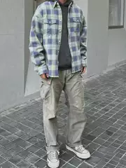 Visvim Fil 23Aw Pioneer Nakamura Nichiya Plaid Shirt Spring and Autumn Washed Long-Sleeved Shirt