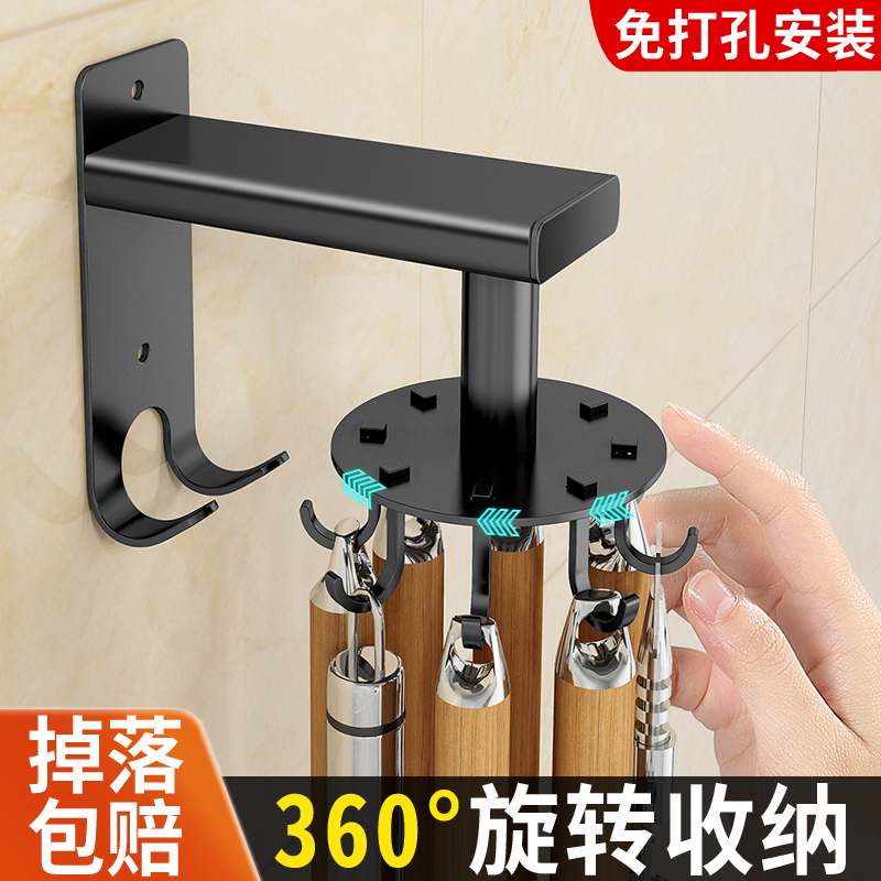 旋转粘胶厨具用品墙上挂钩架