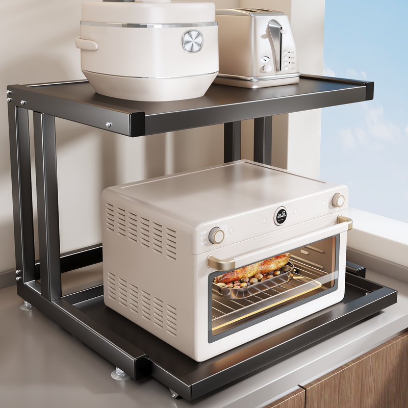 厨房微波炉置物架抽拉式电饭煲架子台面多功能多层电器烤箱收纳架,厨房/烹饪用具,厨房置物架/置物柜/角架,淘宝优惠券,粉丝福利购,淘宝优惠卷