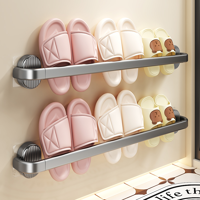 【掉落包赔】免打孔浴室拖鞋架子