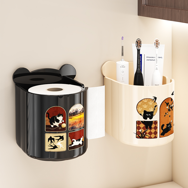 【不伤墙面】卫生间卷纸置物架