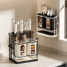 刀架置物架2025新款厨房多功能壁挂菜刀筷子笼收纳刀具一体放置架