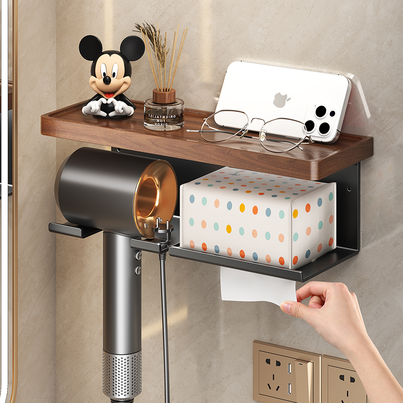 卫生间吹风机置物架免打孔壁挂墙上风筒支架家用浴室电吹风收纳架