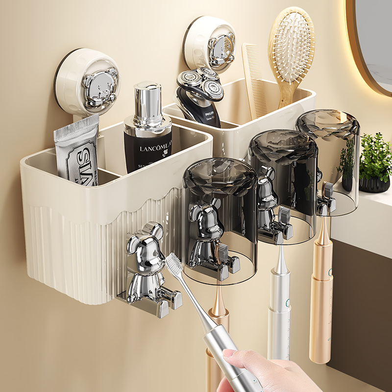 【掉落包赔】吸盘牙刷置物架