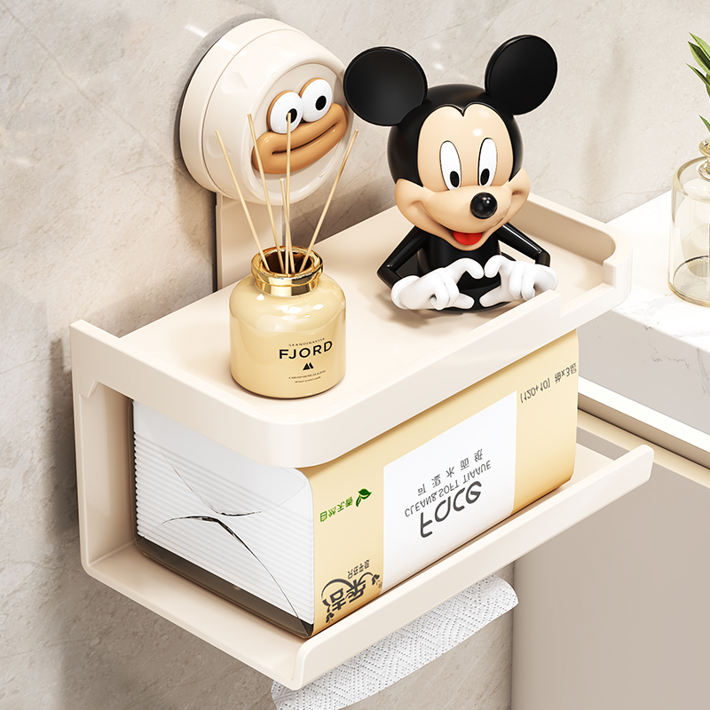 【不伤墙面】吸盘纸巾盒免打孔