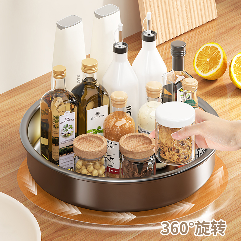 【360°旋转收纳】厨房调味料架