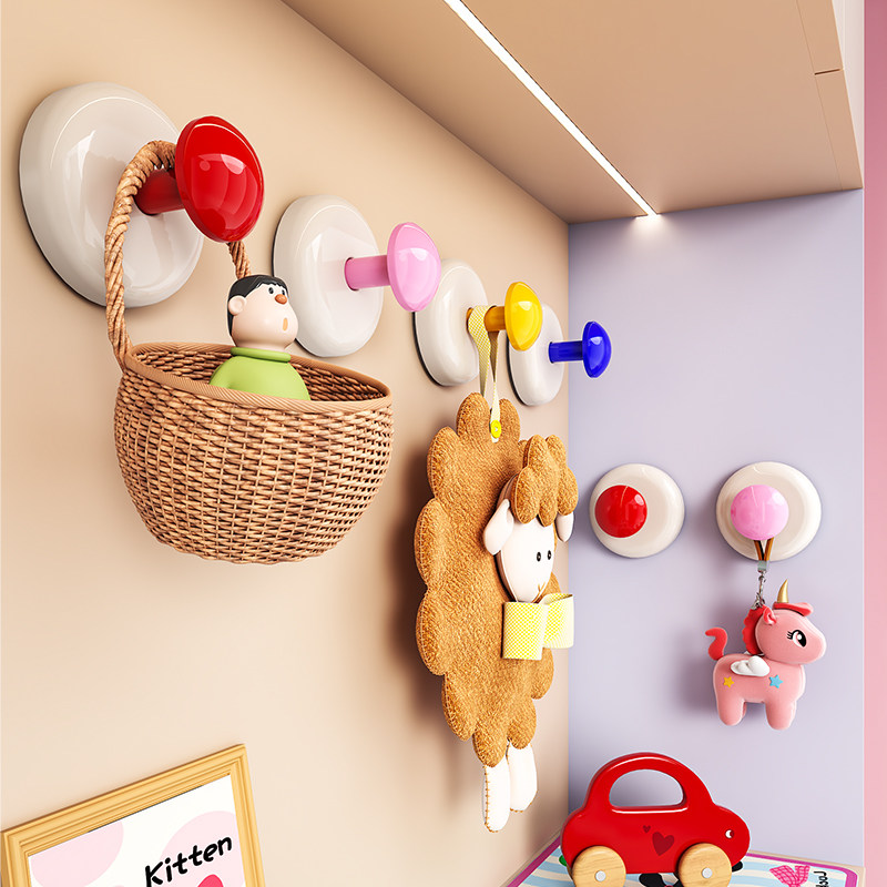 吸盘玄关挂钩免打孔强力承重粘胶入户门口挂钥匙神器无痕帽子粘钩