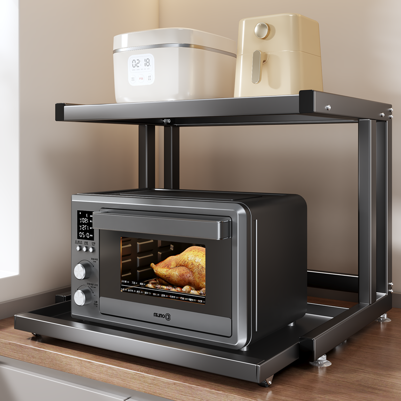 厨房微波炉置物架烤箱电饭煲台面抽拉式多功能架子一体多层收纳架,厨房/烹饪用具,微波炉置物架,淘宝优惠券,粉丝福利购,淘宝优惠卷