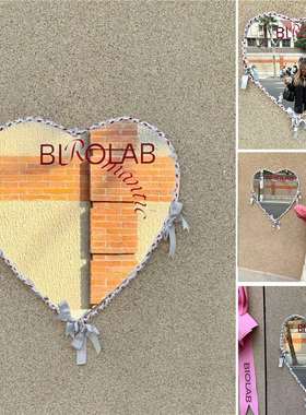 英文爱心镜子高级拍照道具墙面