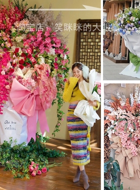 爆花筒超大玫瑰花束店铺美陈列装饰网红打卡橱窗布置情人节日活动