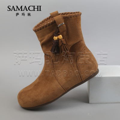 萨玛驰马丁靴女2025新款秋冬女靴厚底保暖棉鞋女鞋加绒加厚短靴子