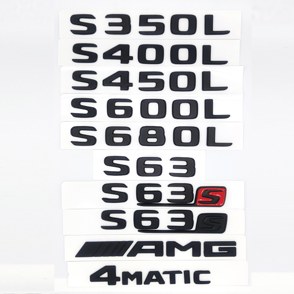 适用奔驰S400车标s500l字标S450L标 S350L标志4MATIC amg尾标黑
