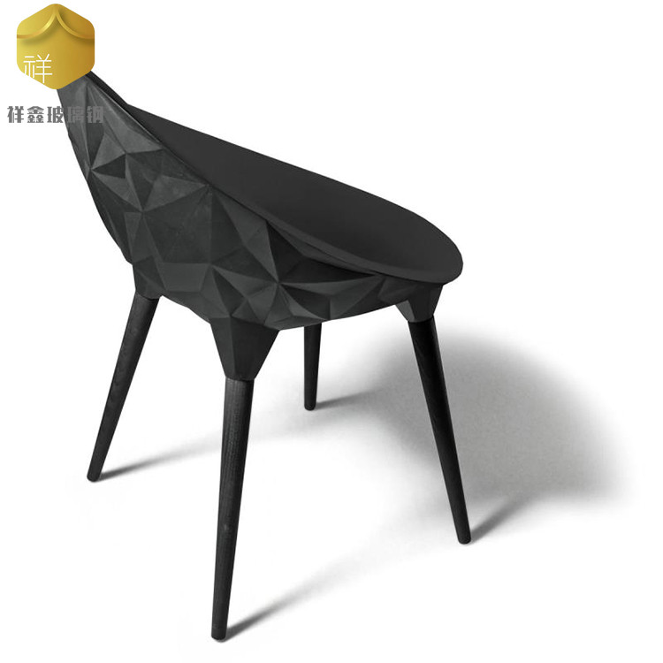 玻璃钢休闲座椅创意设计师家具定制单人沙发会客洽谈椅异形钻石椅