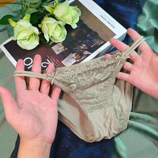 性感细带款花绣冰丝内裤女清新碧绿优惠无痕舒适纯棉裆低腰三角裤