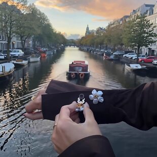 【白女美学】女生法式花朵珍珠袖扣西装衬衫扣衣服穿搭配饰纽扣夹