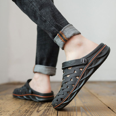 凉鞋男2023新款两用包头开车防滑软底潮流沙滩洞洞外穿户外凉拖鞋