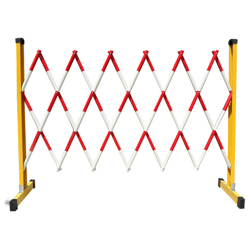 电力玻璃钢伸缩安全围栏1.2*2.5m红白相间管式隔离移动护栏