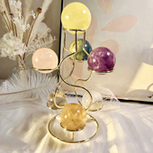 水晶球底座七星阵摆件七球花瓶球座球形收纳金属电镀支架家居摆件