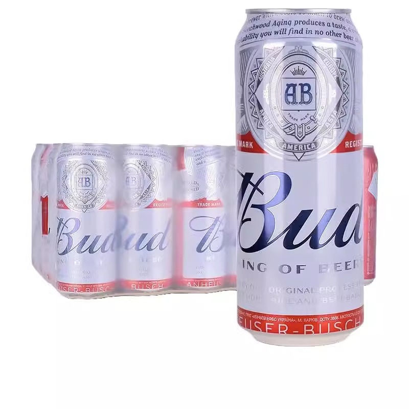 【进口】百威啤酒500ml*24罐Budweiser进口听装特价清仓整箱 酒类 啤酒 原图主图