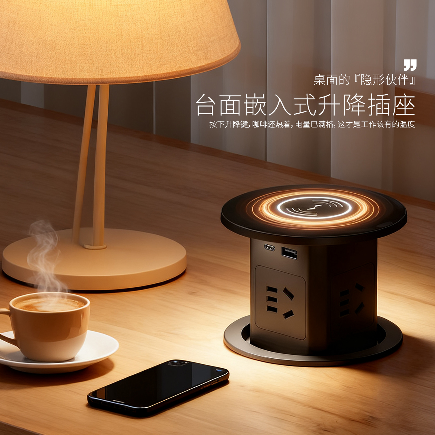 意式极简升降插座欧法美可以定制