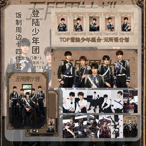 登陆少年TOP无所谓计划演唱会周边门票小卡明信片明星应援周边set