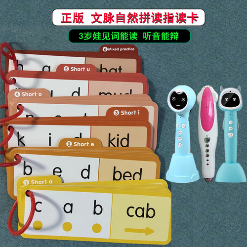 牛书童笔点读文脉自然拼读指读卡