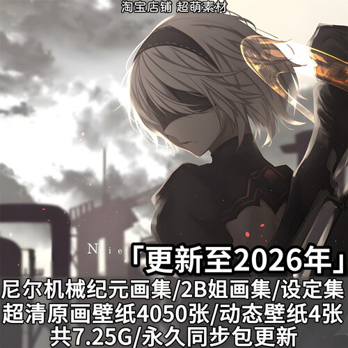尼尔机械纪元2B姐图集游戏官方CG原画设定集高清人物壁纸图片素材