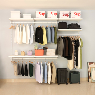 步入式衣帽间轨道上墙款壁挂出租房改造衣架金属衣柜货架货架配件